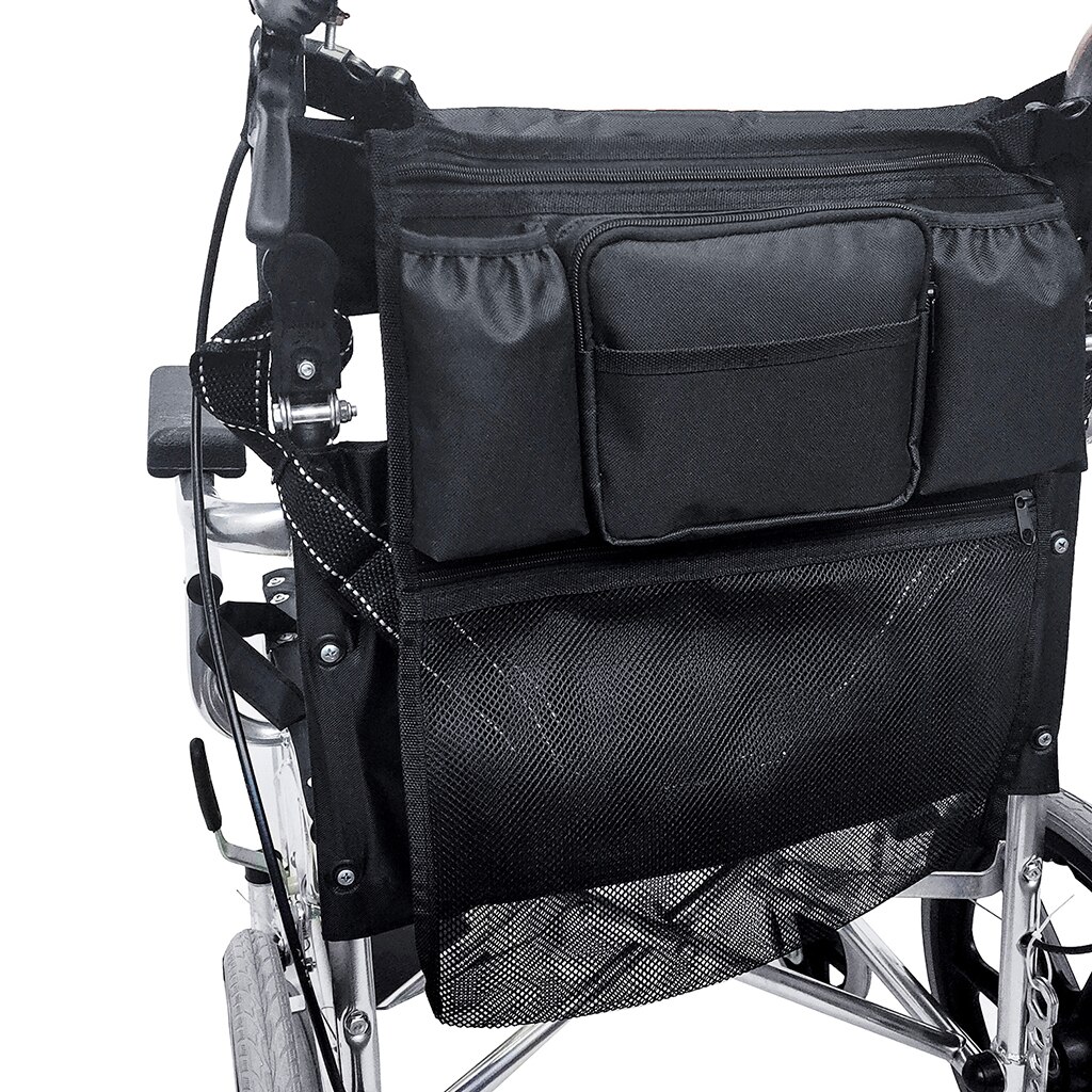 Stor kapacitet rullstolsrygg förvaringsväska rollator hängande ficka organiseringsficka