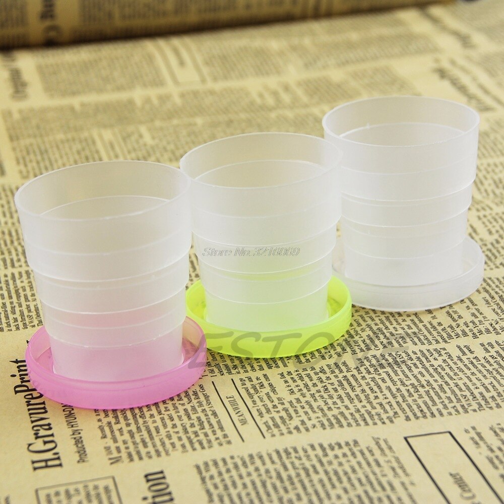 Portable Plastic Retractable Folding Cup Telescopic Collapsible Outdoor Travel Whosale&amp