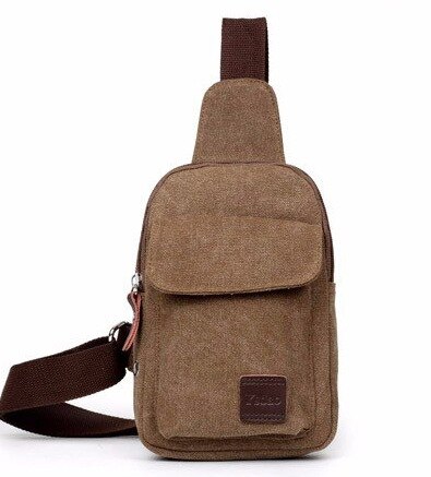 Canvas Mannelijke Toevallige Vintage Crossbody Tassen mannen Kleine Reizen Schoudertas Flap Messenger Bag Phone Pouch Voor Mannen bolso mujer: brown