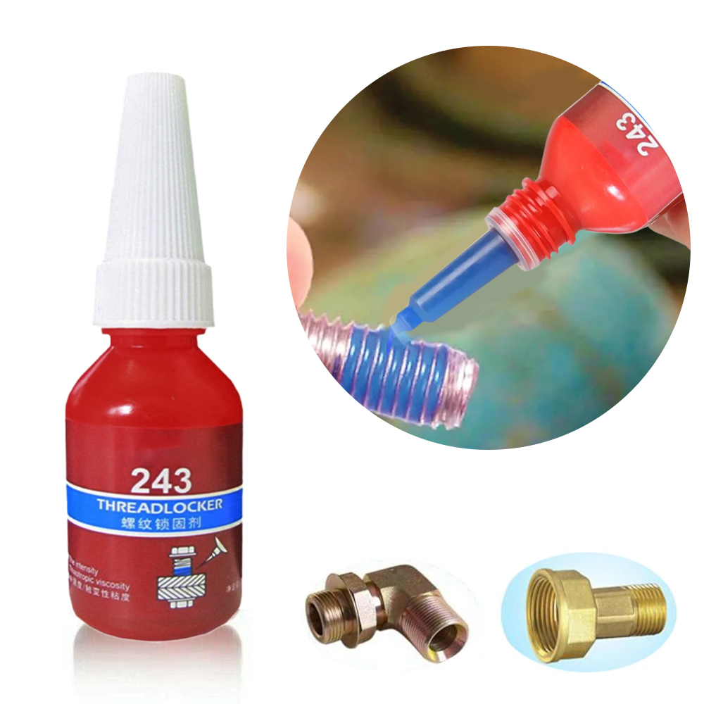 Threadlocker 243 Pegamento líquido azul para tornillos Agentes de bloqueo de rosca Bloqueo Extra fuerte Selladores adhesivos de sellado antisueltos ajustados