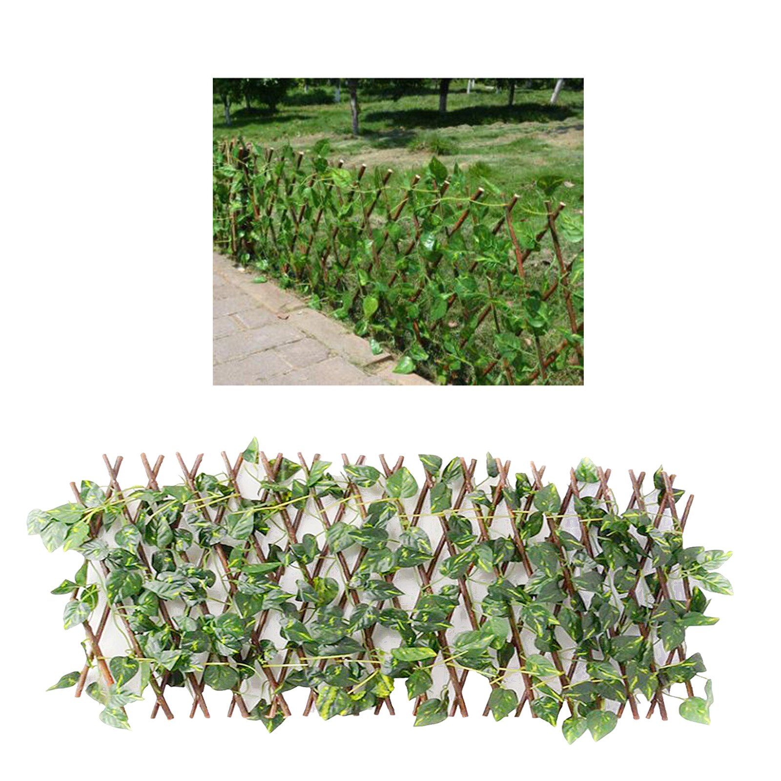 Garden Fence Expandable Faux Ivy Plant for Home Garden Outdoor Balcony Decor