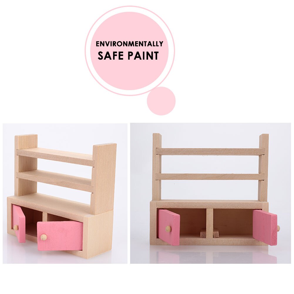 Puppe Restaurant Puppenhaus Küche Mini Möbel Holz Farbe Dekor Sammlung Innenausstattung Puppenhaus Spielzeug