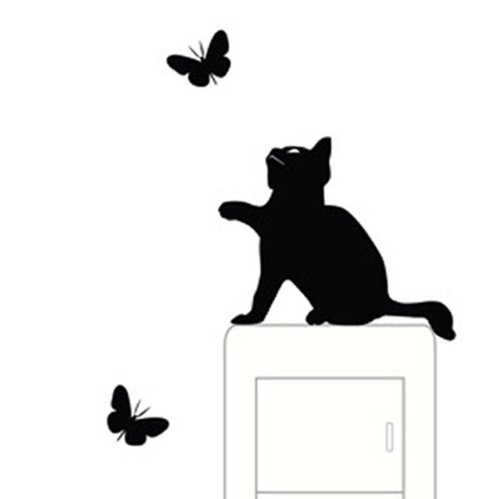 Kattbrytare klistermärke djurrum fönster väggdekoration switch väggdekal klistermärke sovrum dekoration väggdekor barnrum