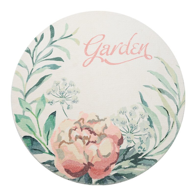 Zachte Wol Ronde Mat Pioen Bloem Deurmat Ronde Vloer Tapijt Tapijt Woonkamer Slaapkamer Speelkleed Voor Baby Yoga Mat tatami Tapete