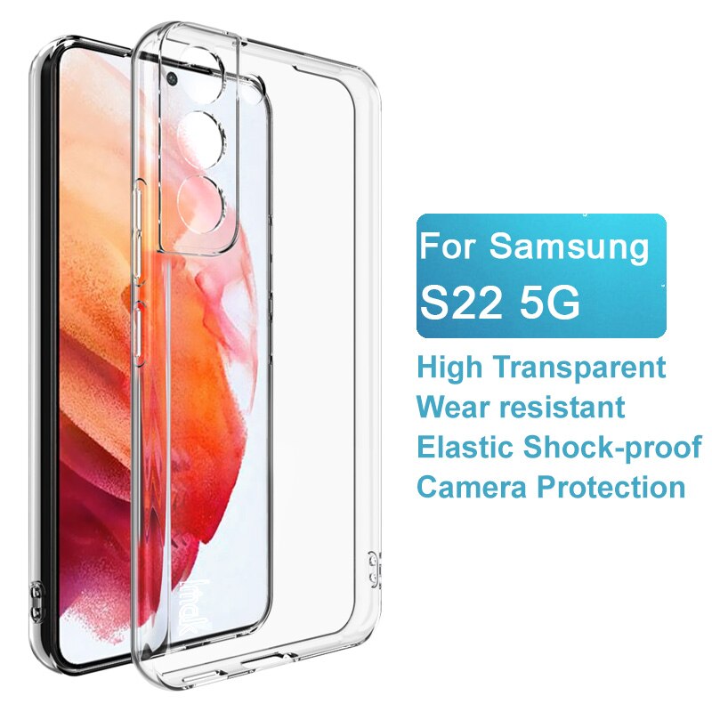 Imak Silicone morbido trasparente per Samsung Galaxy S22 S22 + 5G Cover posteriore per Samsung S22 Ultra 5G TPU borsa per telefono sottile