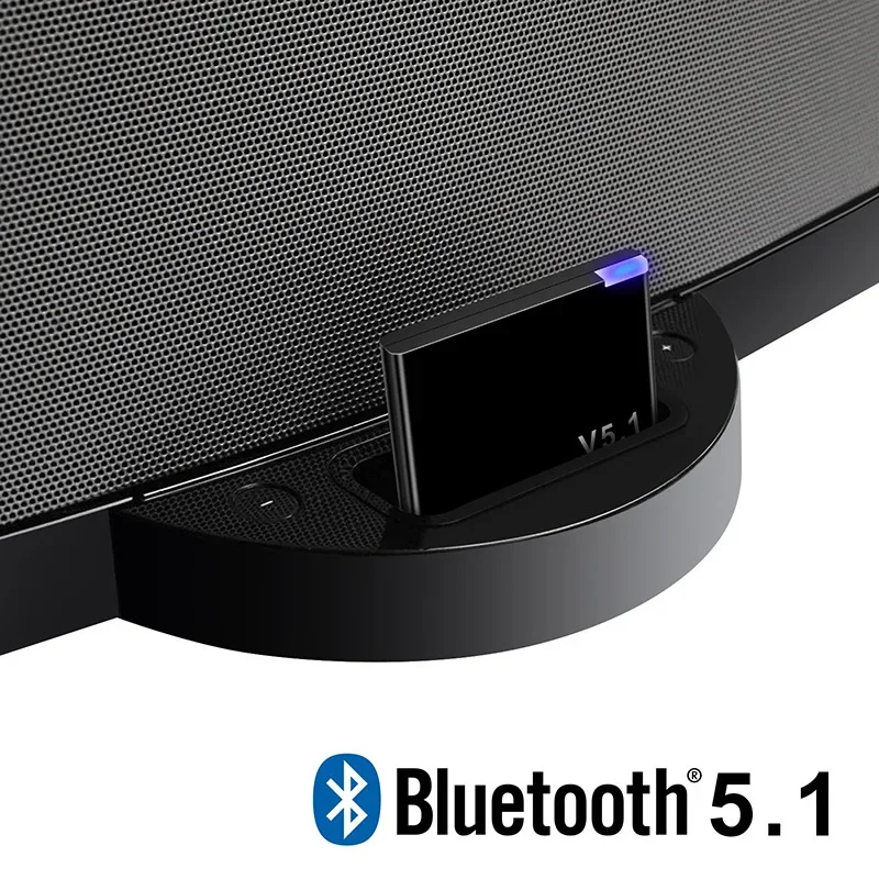 Bluetooth 5.1 Wireless Receiver Bluetooth Adapter 30pin for Bose Sounddock Portable Digital Music System SoundLink Air: black