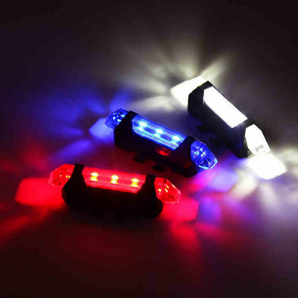 5 Led Usb Oplaadbare Fiets Achterlicht Fiets Waarschuwing Achterlicht Nuttig Alarm Lamp