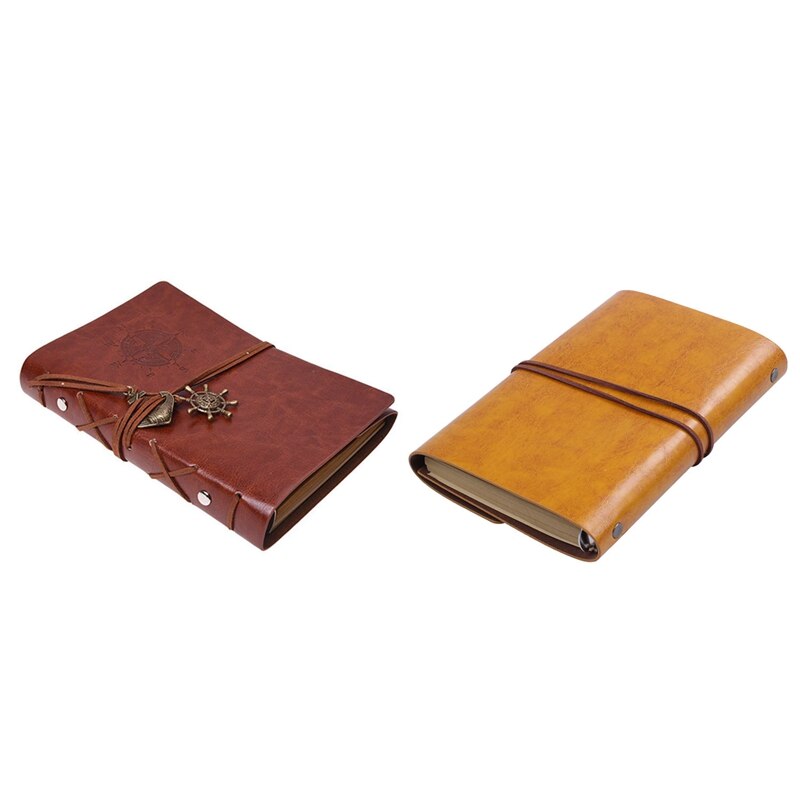 Retro Personality Notebooks Journal Notepads Ring Binder Diary Notebook Light Brown S &amp; Refillable Notebook Journals,A6 Leather