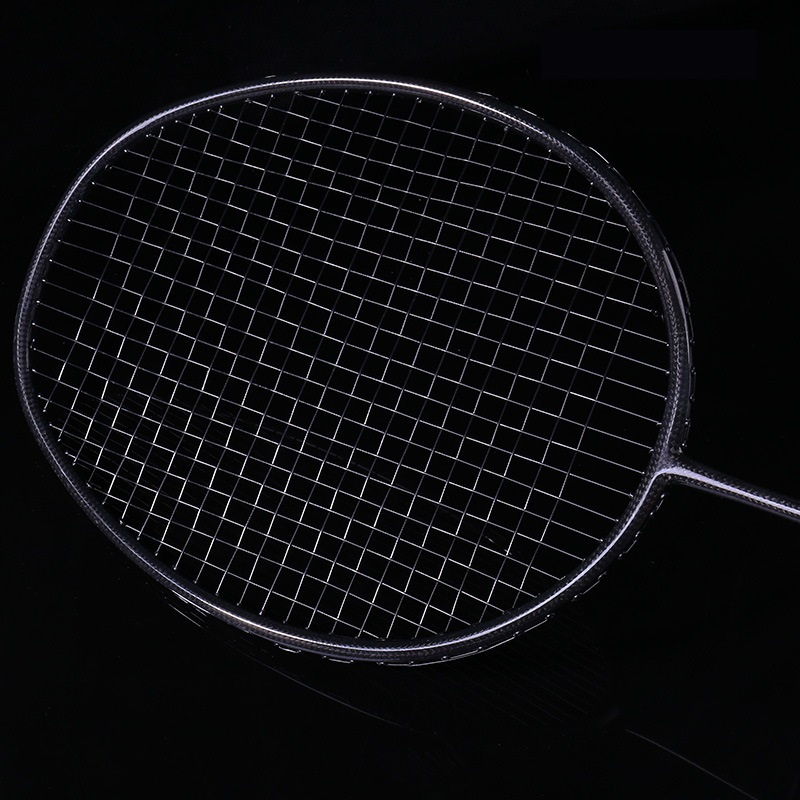 Badminton Racket Full Carbon Ultra Light Carbon Fiber Braided Black Shot Racquet Speed Force Training Racquet -40: black
