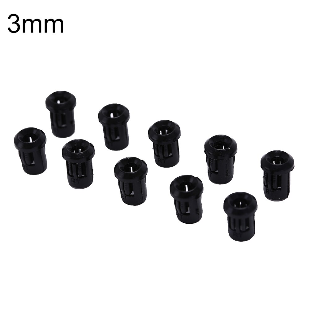 10/20/40 st svart plastlampa baser ledd lampdiodhållare svart klippfäste sockelfäste 3mm/5mm/8mm/10mm: B3 10 st
