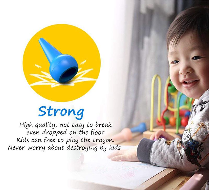 Crayones de dedos para niños pequeños, 12 colores pintura de dedos agarre de Palma crayones para bebés crayones para niños pequeños pintura de dedos lavable no tóxico