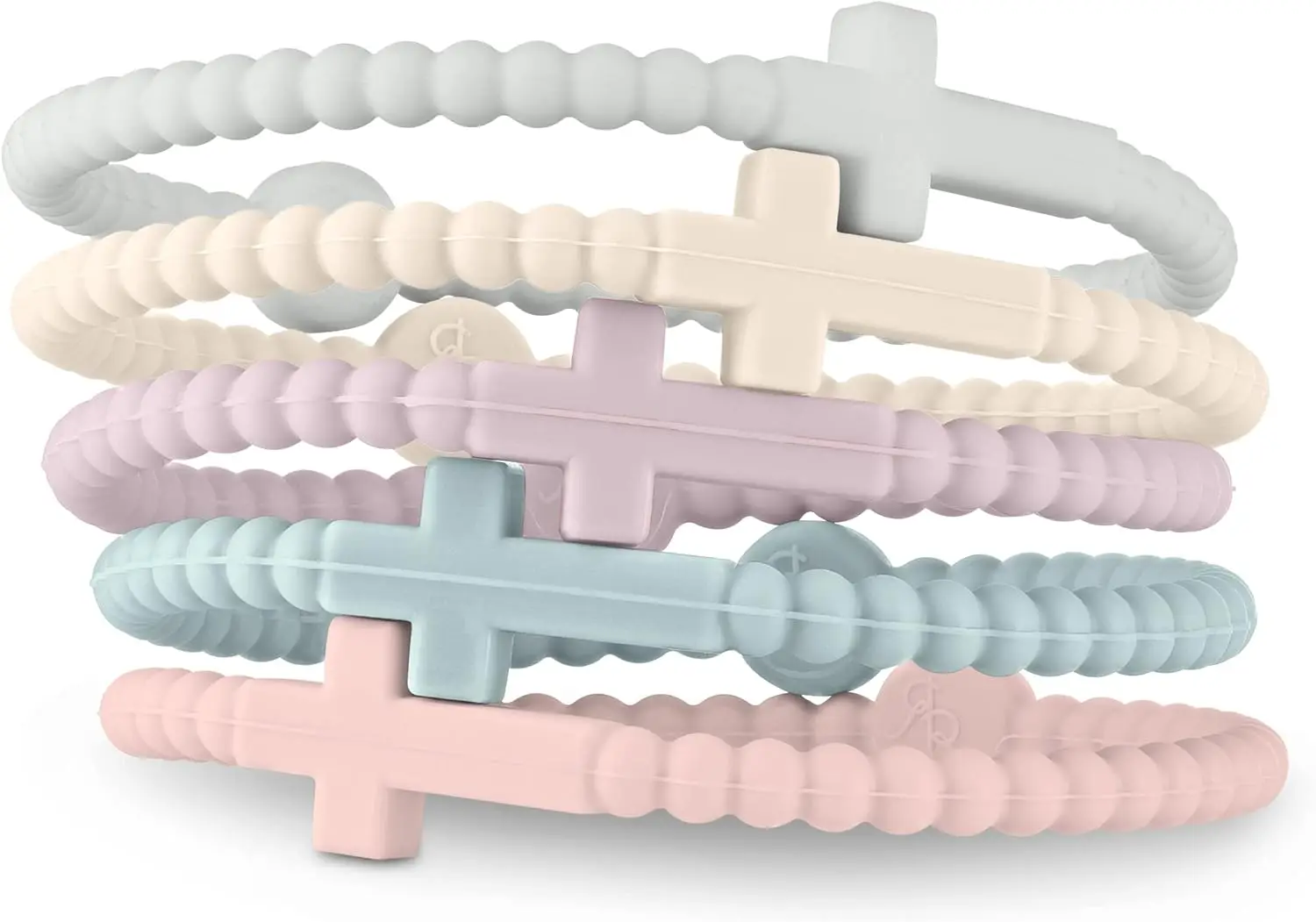Jesus Bracelets - Cross & Macaron-colored Beaded Silicone Bracelets for Women Men Girls Boys Kids Aldult: 17.5cm / Rust Red
