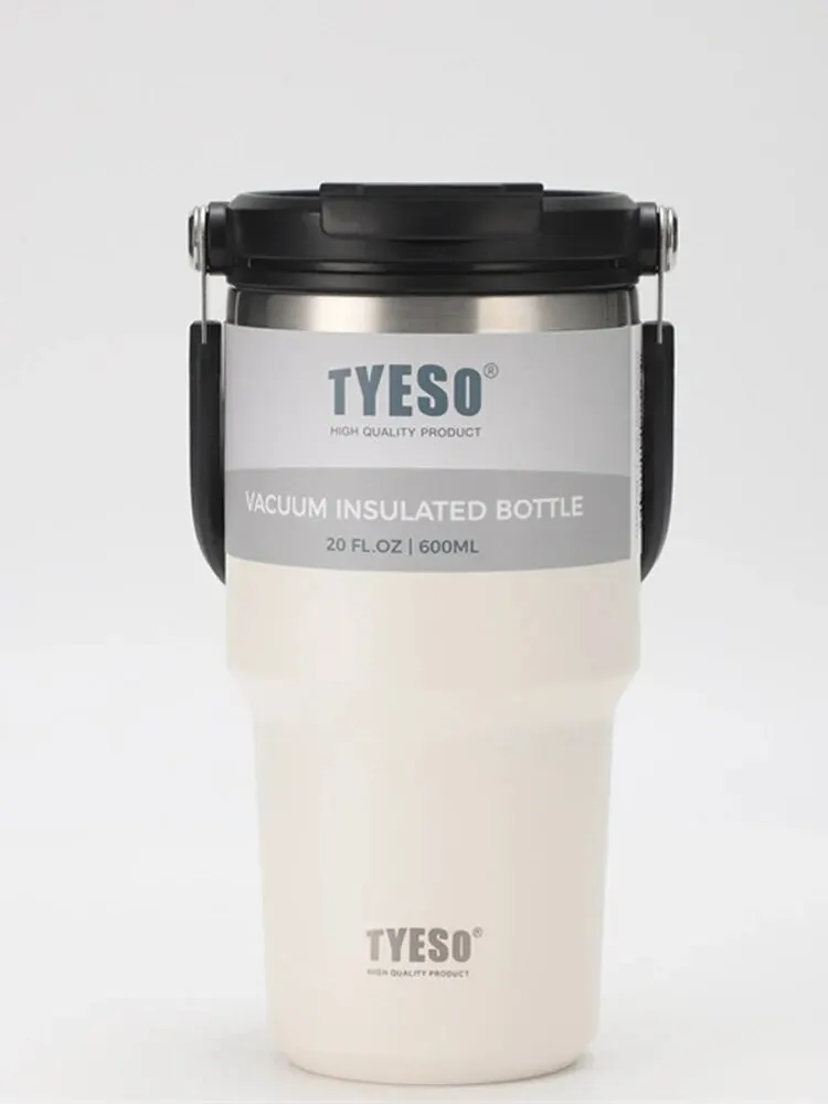 Tyeso kaffeebecher mit doppelwandiger isolierung und kälteisolierung, tragbarer eisbecher mit großem fassungsvermöGen, edelstahl: verrotten / 501-600ml