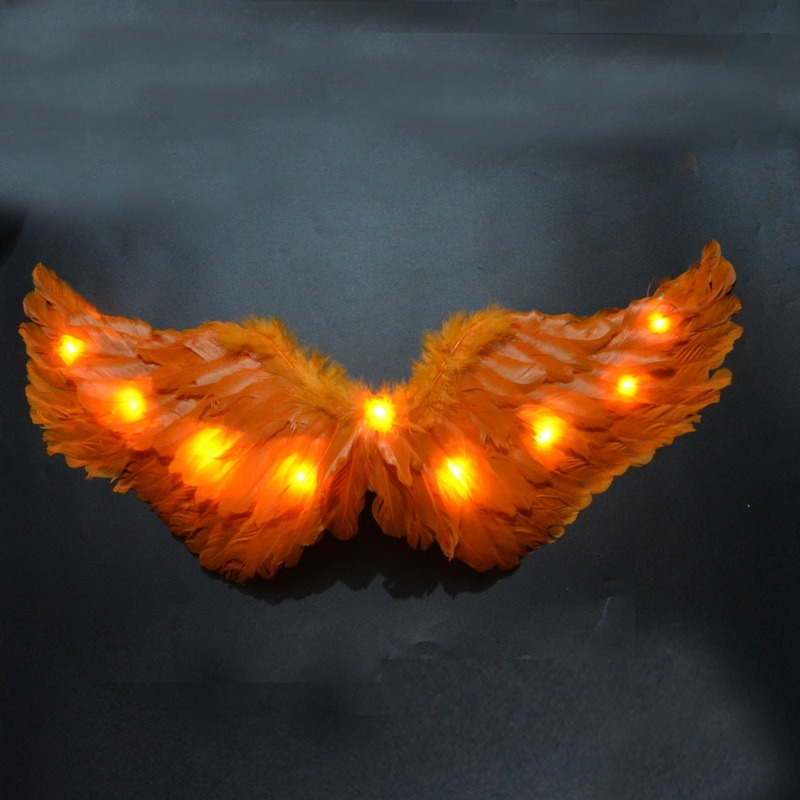 glühen hell hoch Gelb Orange Prinzessin Engel FederflüGel Leuchtende Kostümich Requisiten Party Mädchen Geburtstagsgeschenk Hochzeit Festival