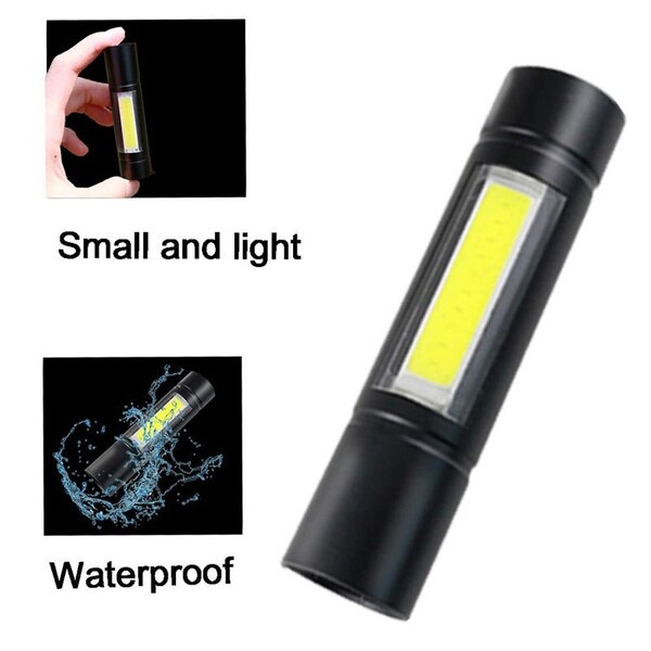 Outdoor Usb Rechargeable Osl+cob Led Flashlight Ultra Bright Torch Light 4 Modes Power Bank Torch Light Bulbs Shock Resistant: C