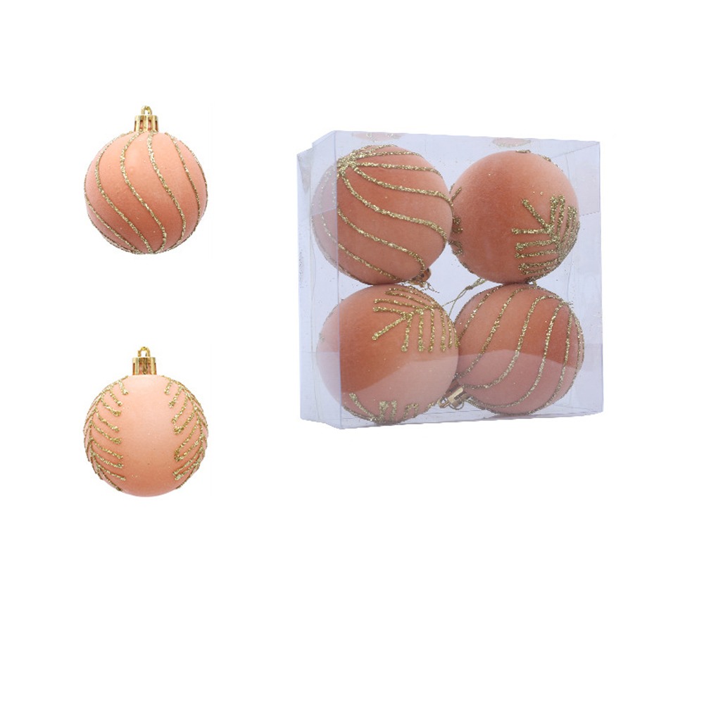 6cm Christmas Balls Set DIY Crafts Shatterproof Christmas Hanging Balls Flocking Christmas Spheres Pendant Photographic Props: light green