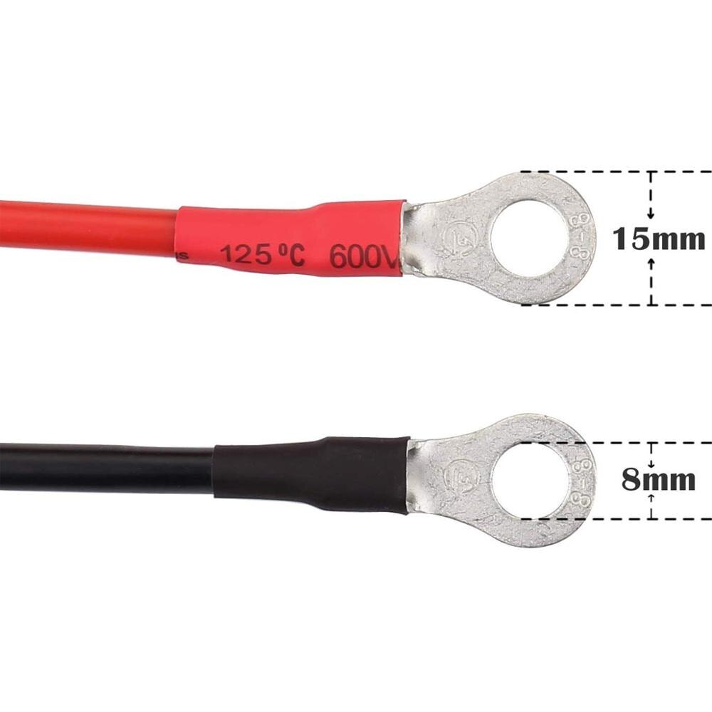 EC5 Female Plug Connector Cable with O Ring Eyelet Terminal 10AWG Wire 50 CM