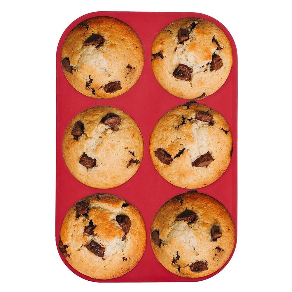 6 hulrom silikon kakeform muffins cup kake bakeware fondant cupcake muffins form cookies muffins bakebrett bakeverktøy