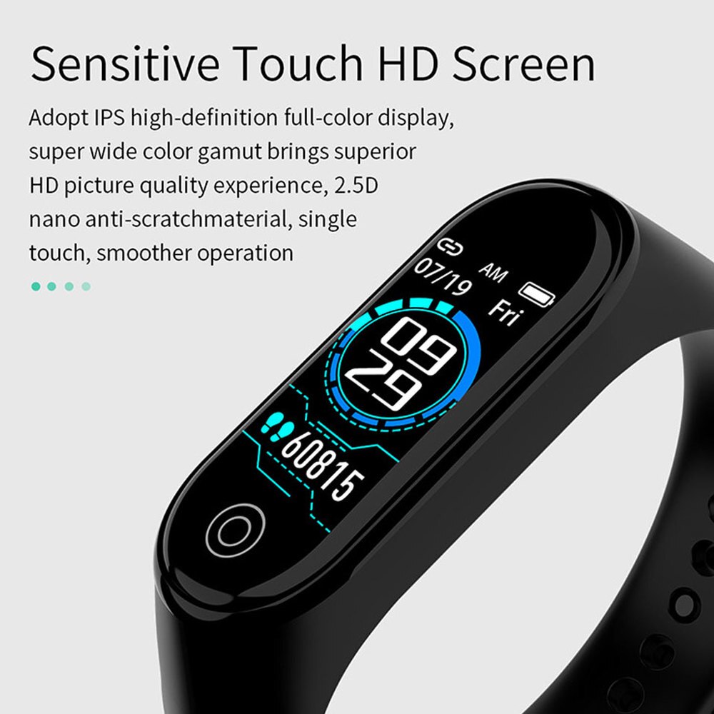 M4 relógio inteligente pulseira à prova d' água, monitoramento de pressão sanguínea, frequência cardíaca, banda inteligente 4, monitoramento fitness, pulseira para android, ios