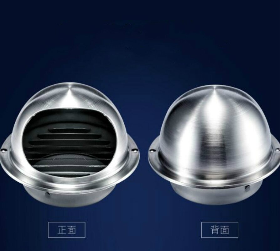 50-180MM Polish Stainless Steel Wall Air Vent Bull Nose Bathroom Extractor Outlet Grille Louvres