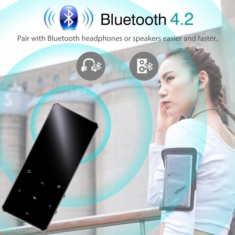 MP4 player con Bluetooth 4GB 8GB 16GB lettore musicale con la chiave di tocco fm radio video giochi E-Book hifi lettore MP4 walkman