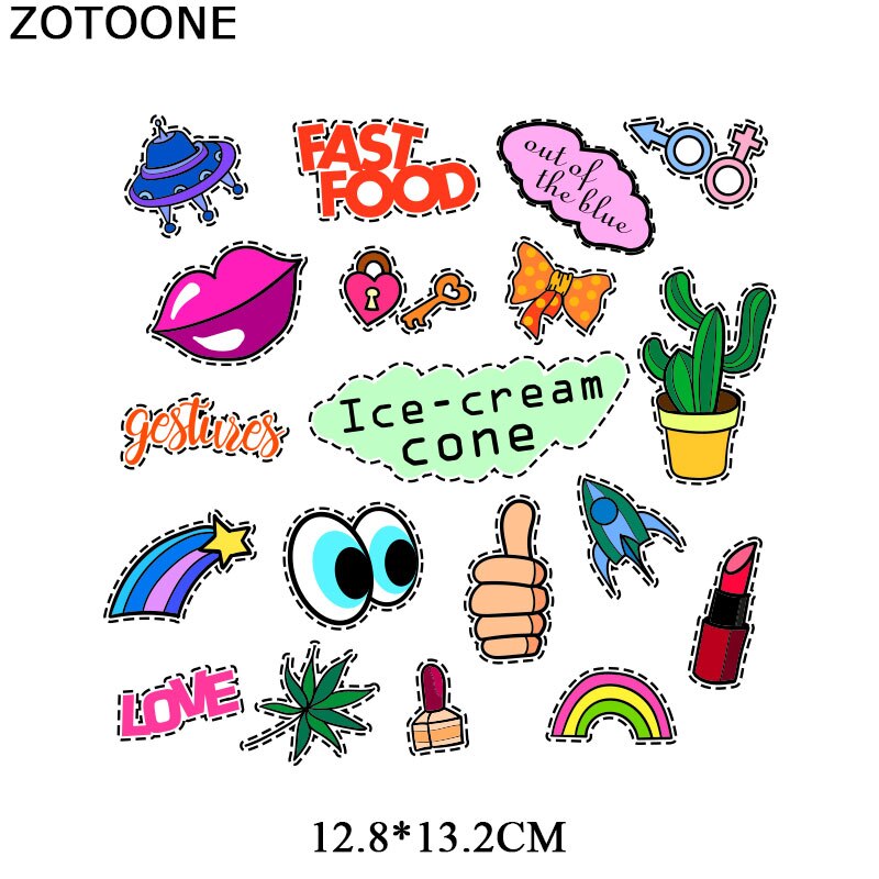 Zotoone Ijzer Op Patches Voor Kids Kleding Diy T-shirt Applique Warmteoverdracht Vinyl Leuke Dier Alfabet Patch Stickers G: ZT1736