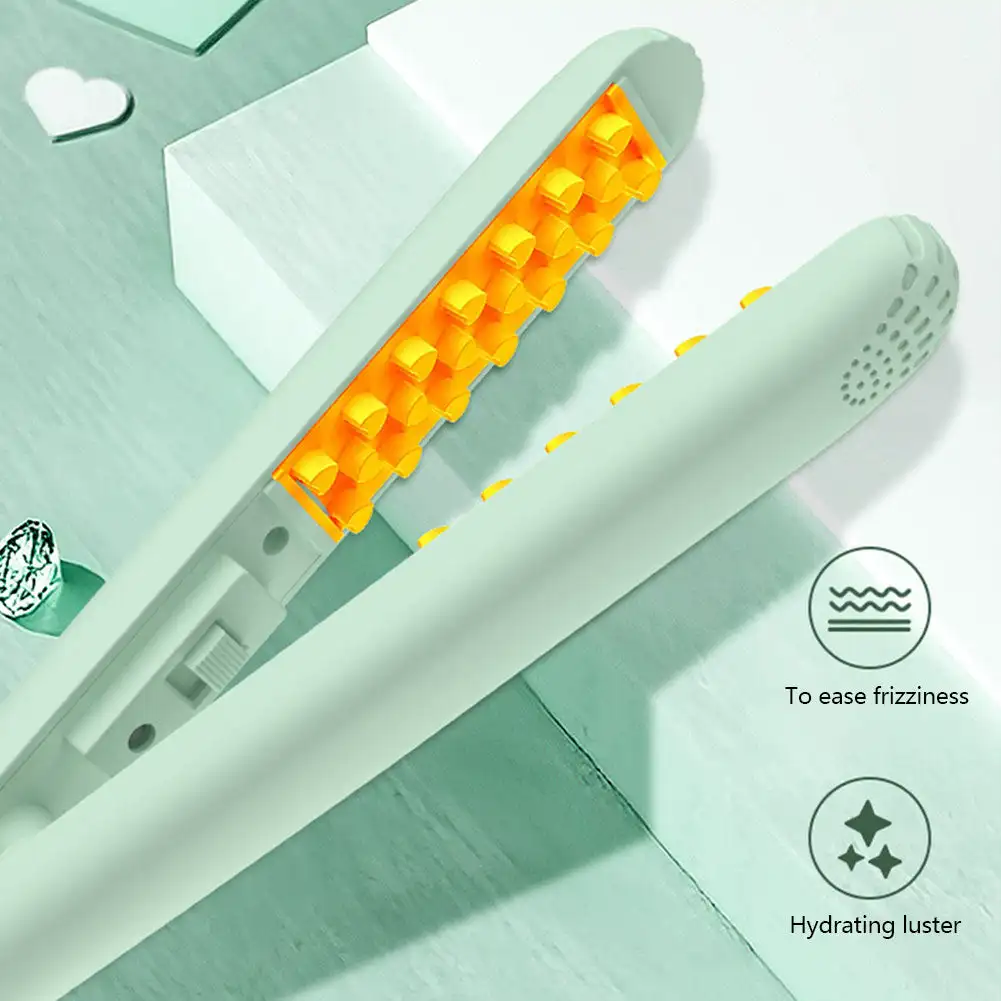 Plancha rizadora de pelo esponjosa, rizador portátil inteligente de temperatura constante, herramienta eléctrica de estilo de cabello de larga duración