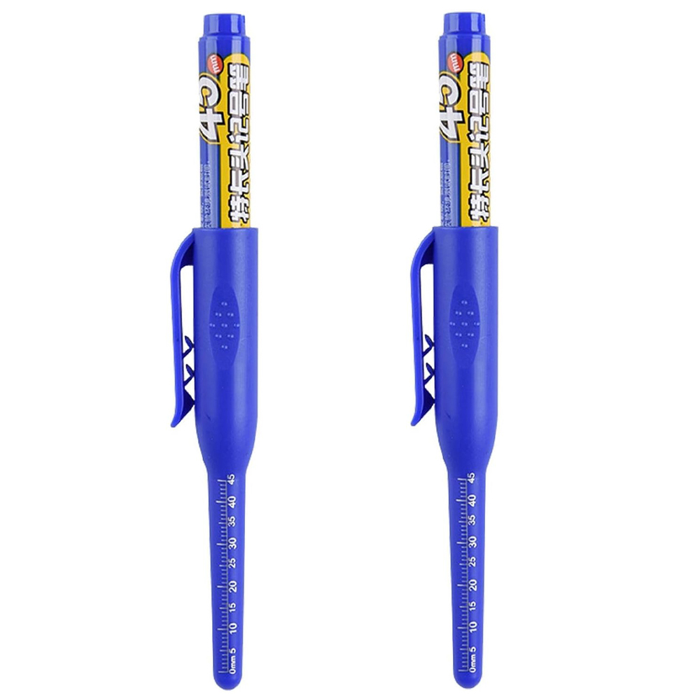 2-8Pcs 45mm Waterproof Long Head Nib Deep Hole Markers Pen Tile Carpenter Pen Multi-purpose for Woodworking Black/Blue/Red Ink: Yellow