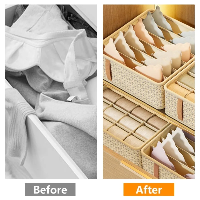 Ondergoed Opbergdoos Slaapzaal Slaapkamer Garderobe Ondergoed Organizer Opvouwbare Bh Sokken Lade Divider Box Kast Organizer
