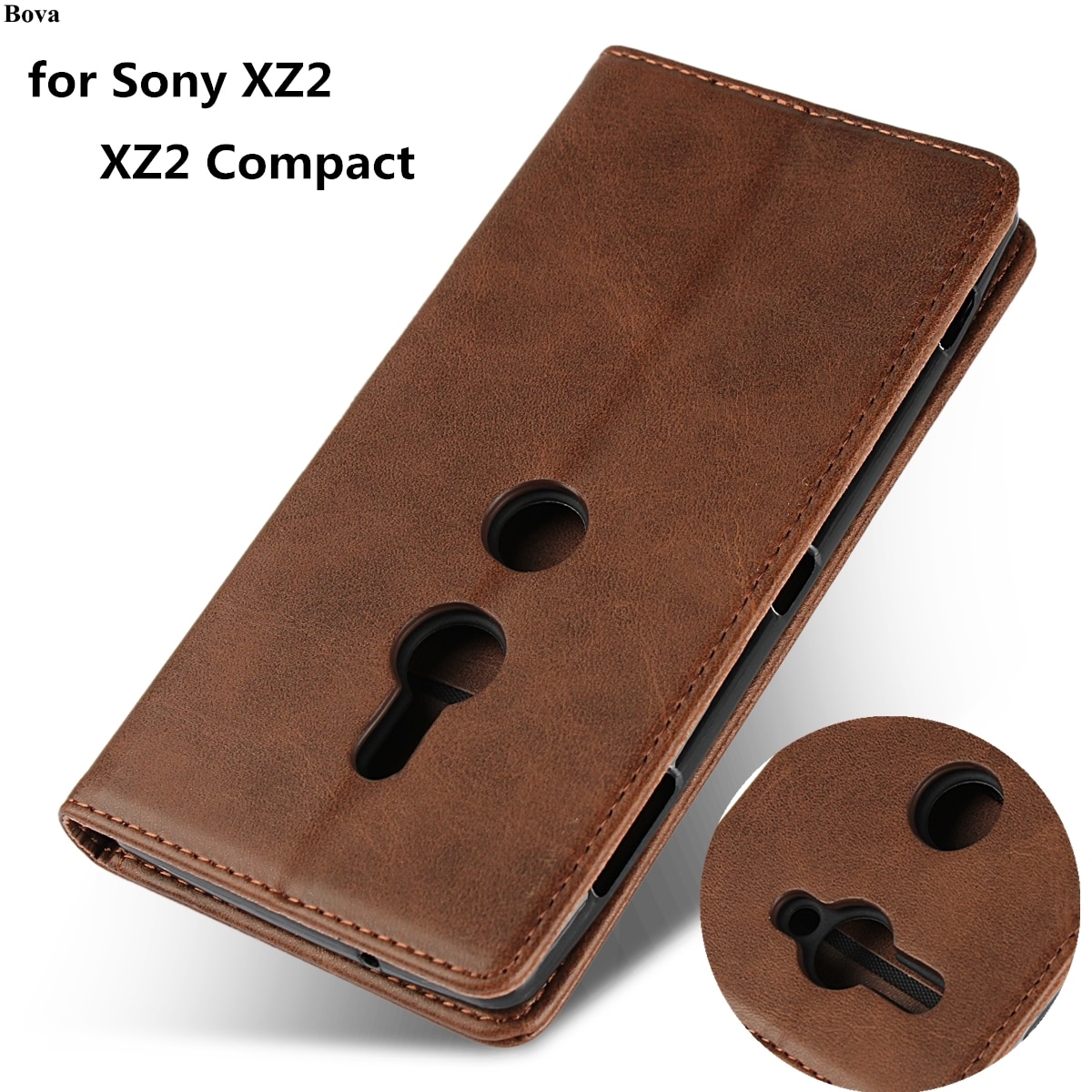 Skórzane etui do Sony Xperia XZ3 XZ2 Compact etui z klapką etui na karty magnetyczne etui na portfel