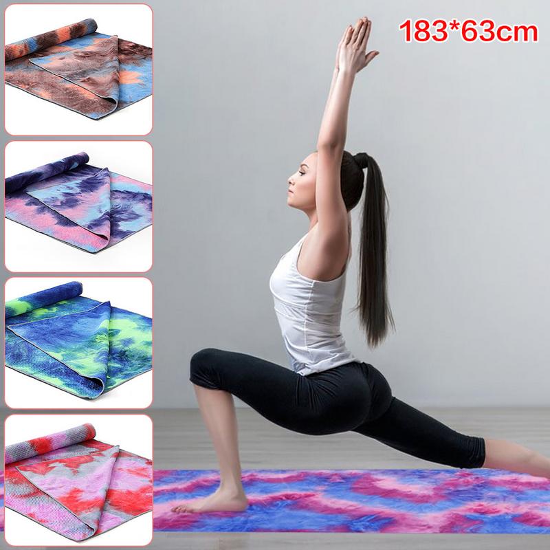 Tie-Dye Gedrukt Non Slip Yoga Deken Yoga Mat Microfiber Handdoek Cover Anti Slip Pilates Dekens Fitness Gym