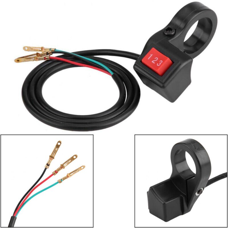 Push Button Scooter 3 Speed Module Motorcycle Handlebar Switch Electric Shift Black Plastic 3-Speed Module Switch