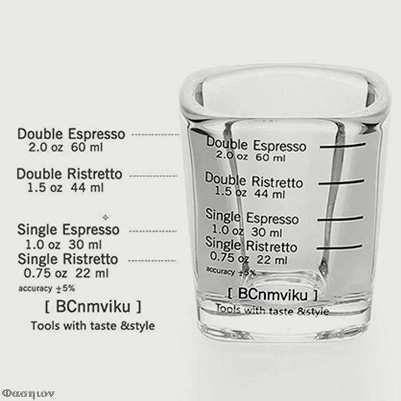 2pcs/set 2 oz 60m Square Espresso Shot Glasses Transparent Thickened Double Wall Ounce Cup 60ml Measuring Scales Coffee Cup