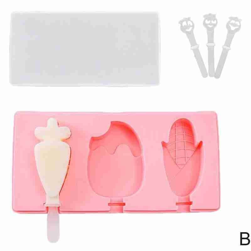 Leuke Silicone Popsicle Mold Set Diy Handgemaakte Ijs Maken Gereedschap Praktische Candy Bar Creatieve Dessert Mold Ice Cube lade: Green