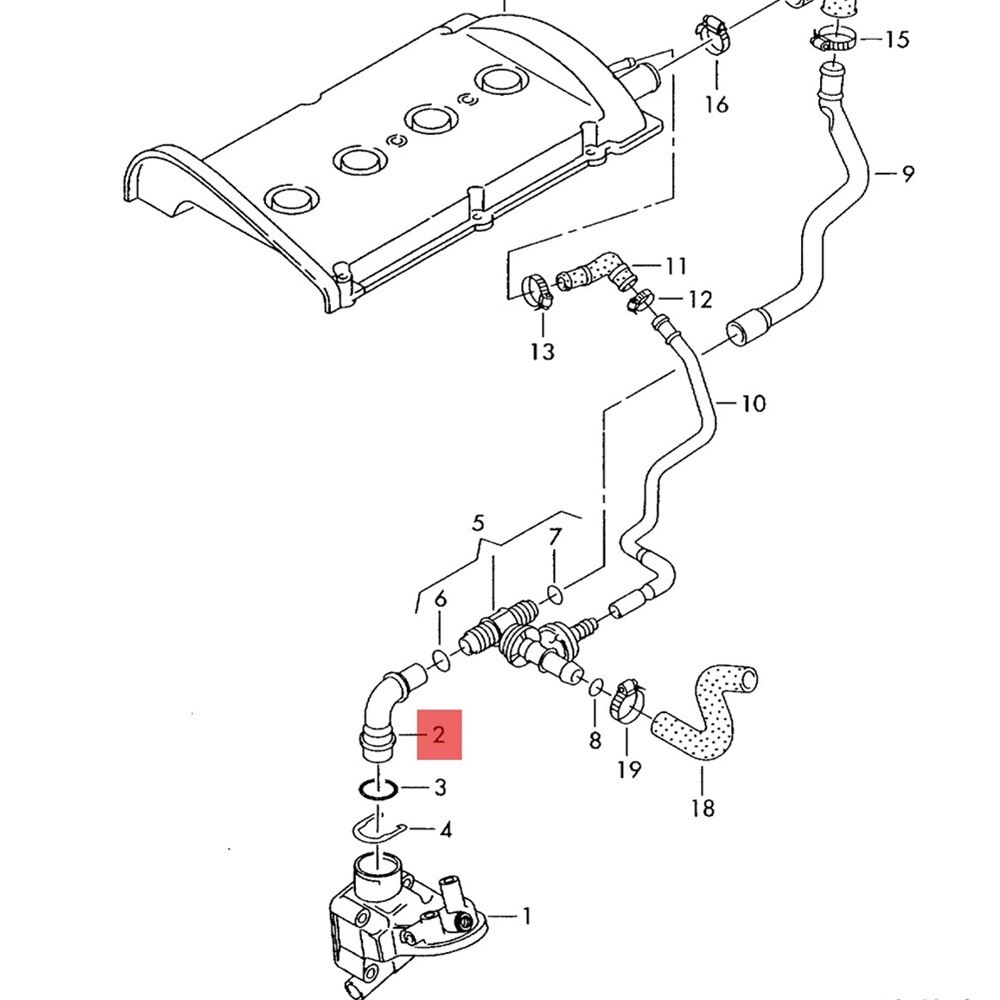 4Pcs 06A103213F 06A 103 213F Oil Breather Vacuum Vent Hose For Passat Bora Golf MK4 A3 S3 A4 S4 A6 TT TTS 1.8 Turbo Octavia
