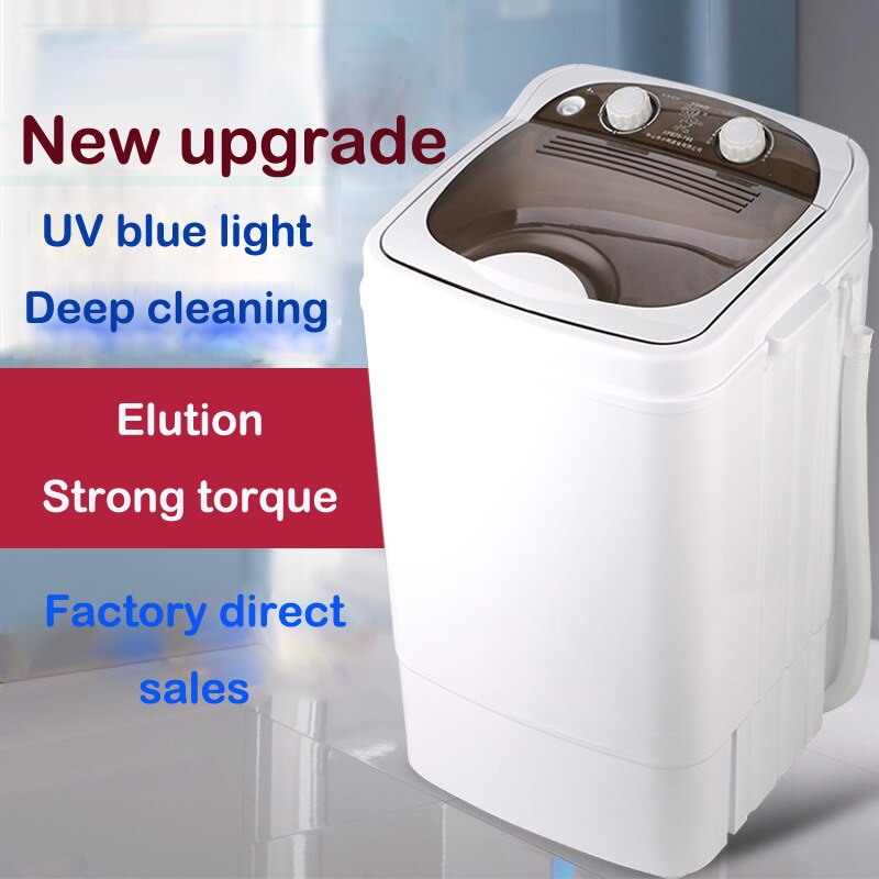 7.0 kg enkelts fat en sylindret mini vaskemaskin med dehydrering halvautomatisk vask med dehydrering