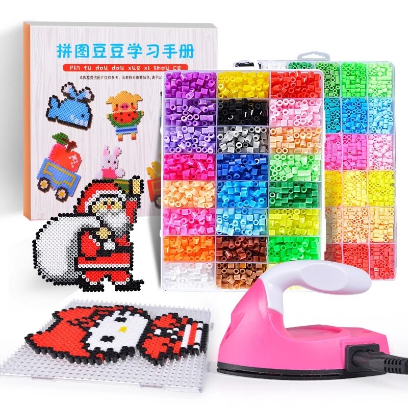 Kit de perles Perler 5mm/2.6mm, ensemble complet de perles Hama avec panneau perforé et fer, Puzzle 3D, jouet de bricolage pour enfants, jouet artisanal fait à la main,