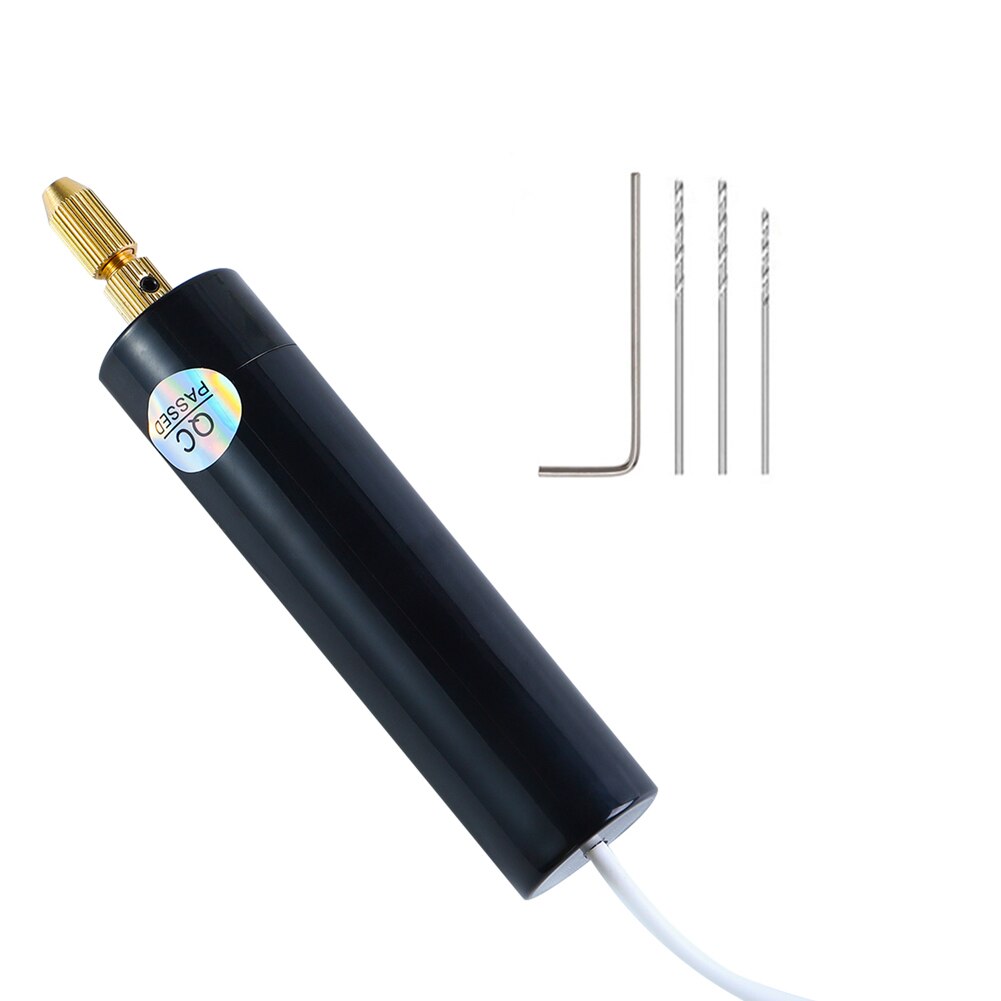 Miniature Drill USB Powered Handheld Rotary Drill Set with Twist Drill Hand for Electric Grinding Machine Jewelry Making Tools