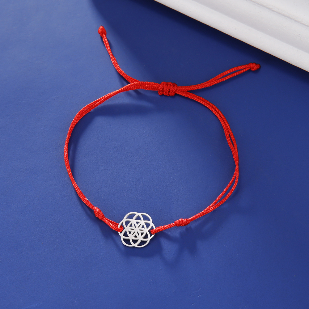 Dawapara-pulsera de semilla de la vida, amuleto de acero inoxidable con símbolo de Yoga, Geometría Sagrada, joyería Kabbalah: Color oro puro