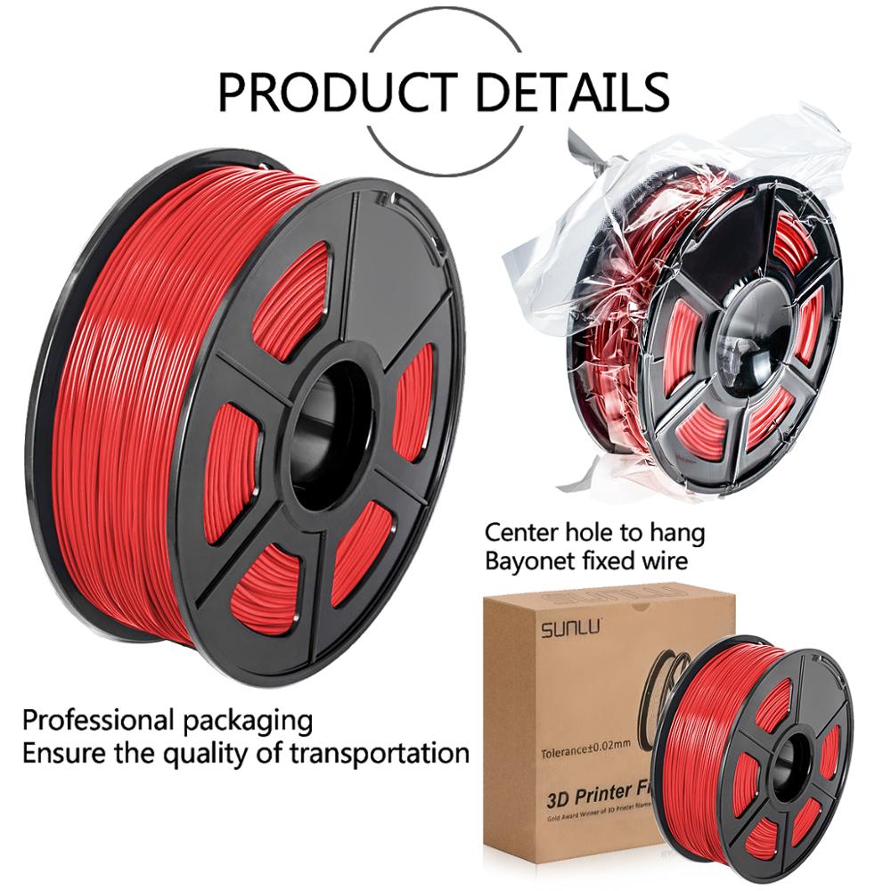 Sunlu 3d filament abs filament 1.75mm fabrikant multi-kleuren 1kg plastic spoelen 3d printerfilament impressora 3d filament