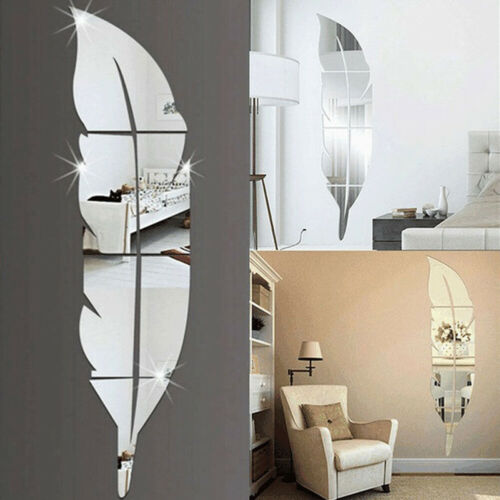 Mode 3D Veer Spiegel Muurstickers Hal Slaapkamer Keuken Badkamer Gebruik Diy Home Decoratie Spiegel Muurstickers