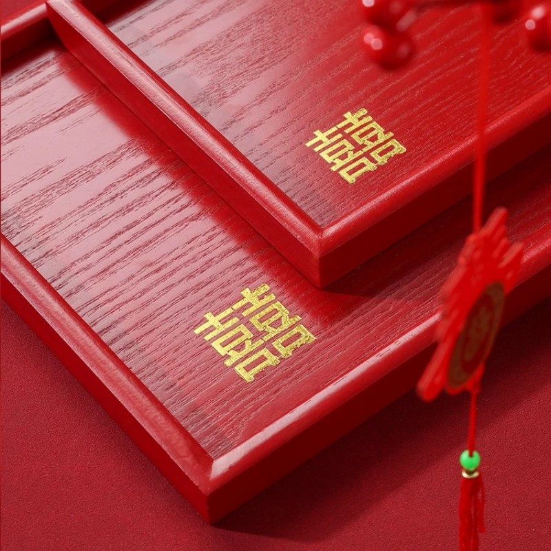 Escalier décoratif de mariage en bois massif rouge chinois, infuseur de thé à sec à la maison, fournitures de mariage