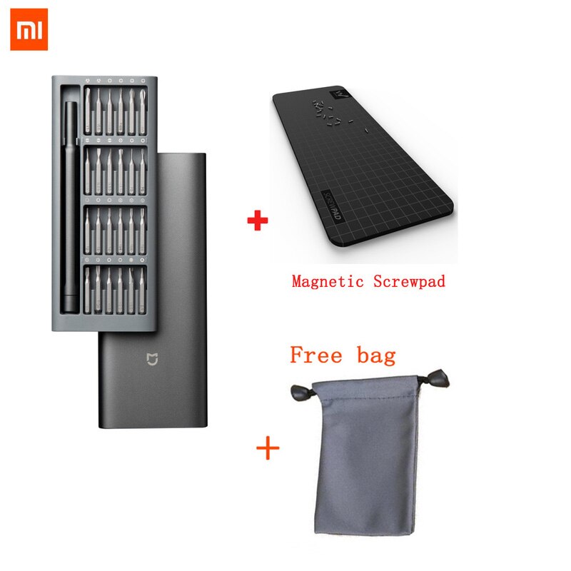 Xiaomi – Kit de tournevis Original à usage quotidien, 24 embouts magnétiques de précision, boîte en aluminium, ensemble de tournevis pour maison intelligente: YELLOW