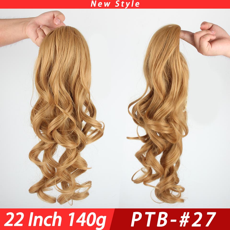 Pageup 22” Long Curly Clip In Hair Tail False Hair Ponytail Hairpiece With Hairpins Synthetic Hair Ponytail Hair Extension