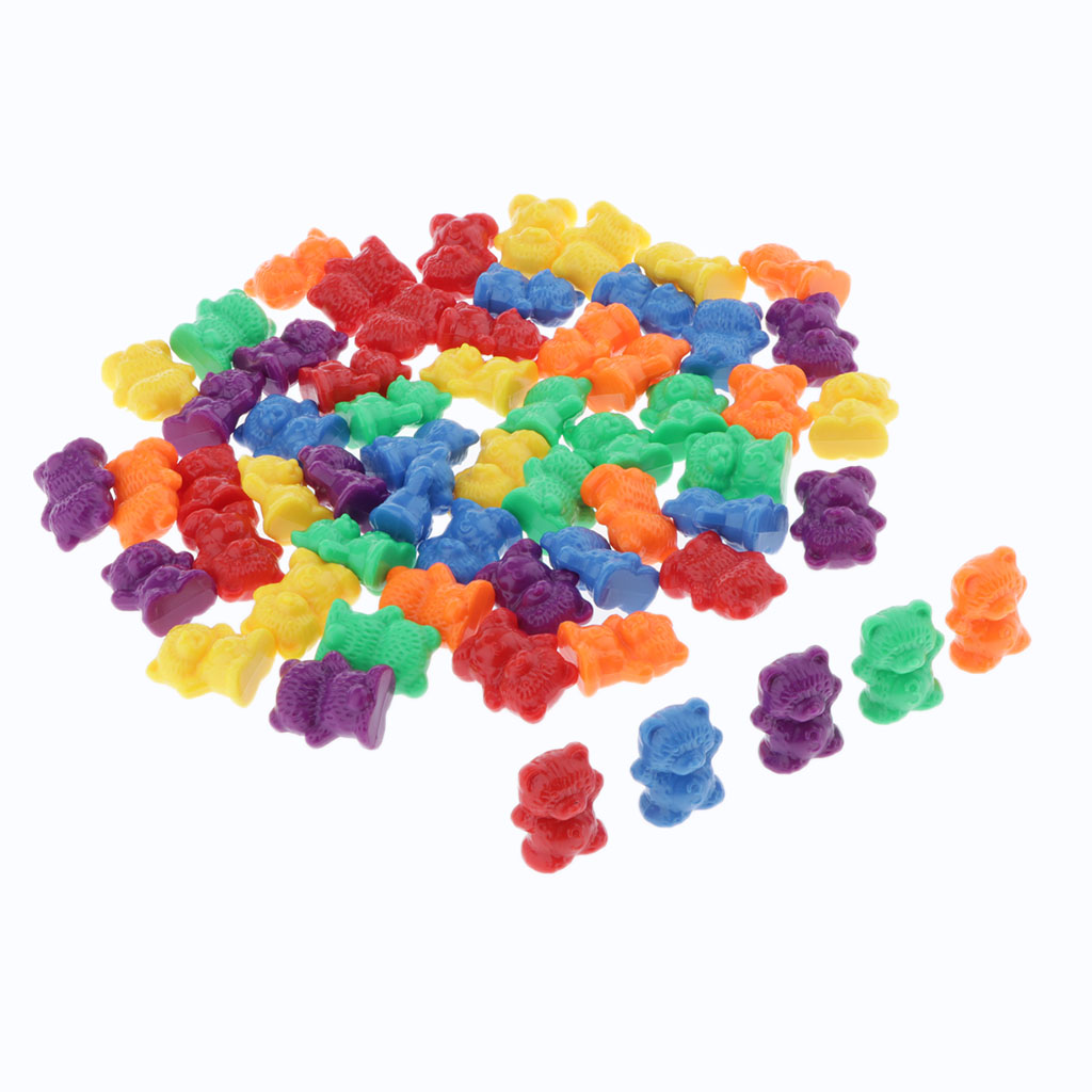Arithmetikwürfel in bärenform, bärenmarker, farbenfrohes arithmetik-lehrmaterial