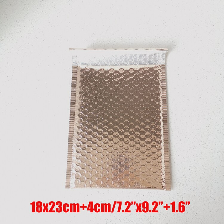 Guldrosa bubbla väska extra tjock poly vadderad bubbla kuvert 25 st 15 x 18cm/18 x 23+4cm multifunktionell mailer för paket: 18 x 23cm
