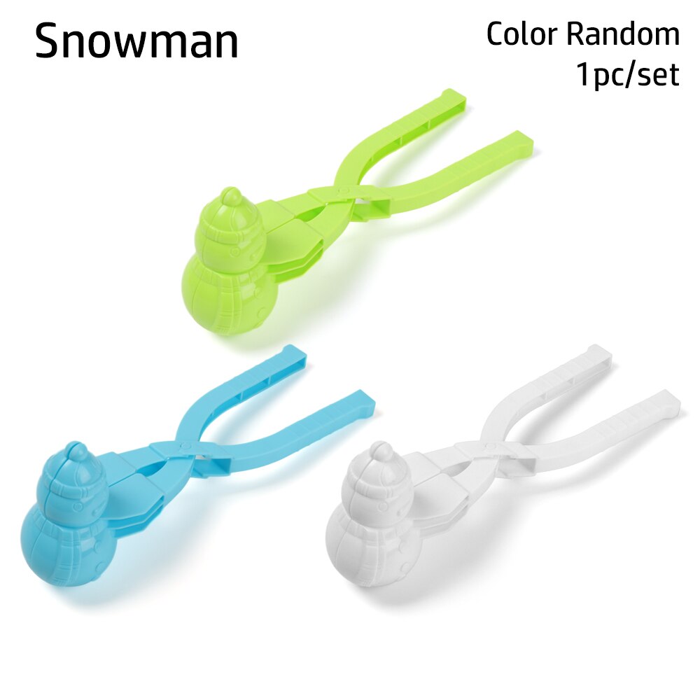 1PC Random Color Winter Plastic Snowball Maker Clip Kids Outdoor Sand Snowball Mold Toys Making Tools Duck Shaped Snowman Clip: Snowman