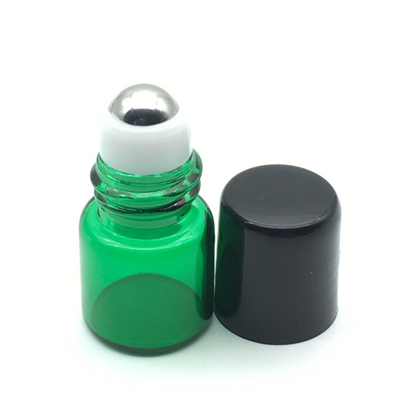1pcs Empty Perfume Sample 1ml 2ml 3ml 5ml Green Roll Glass Bottle Essential Oil Bottle Roll-On Bottle
