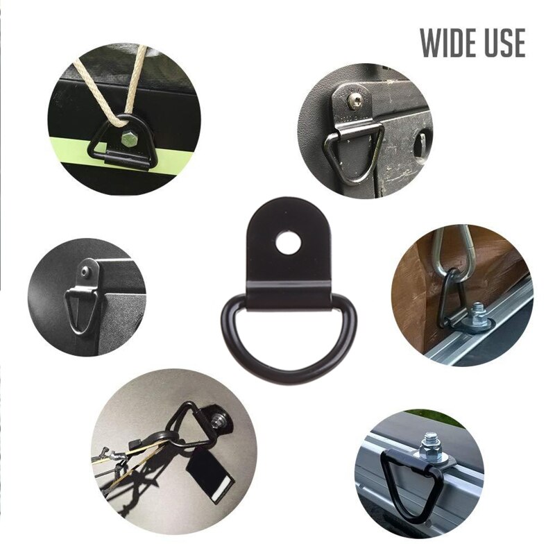 20Pcs Cargo Tie Down D Shape Pull Hook Durable Metal Anchor Ring for Boat Trailer Truck Work Shop Garage