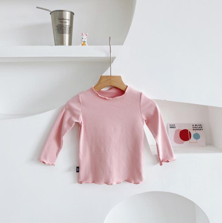 Meisjes Jongens T-shirt Herfst Mode Katoen Volledige Mouw Kids Top 1-6 Jaar QW741: Roze